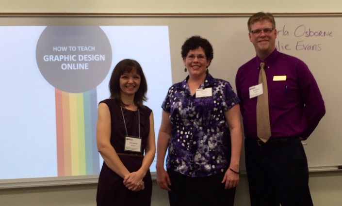 Tyler Dockery, MAEd, Assistant Professor of Advertising & Graphic Design, Julie Evans, and Carla Osborne, MA present at the 2016 NCCIA Conference in Salisbury, NC